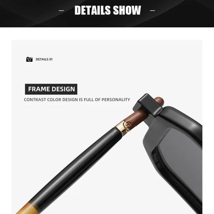 Square Sunglasses For Men Women Blue Light Blocking Shades UV400 Sun Glasses Luxury Thick Frame Eyeglasses Driving Eyewear